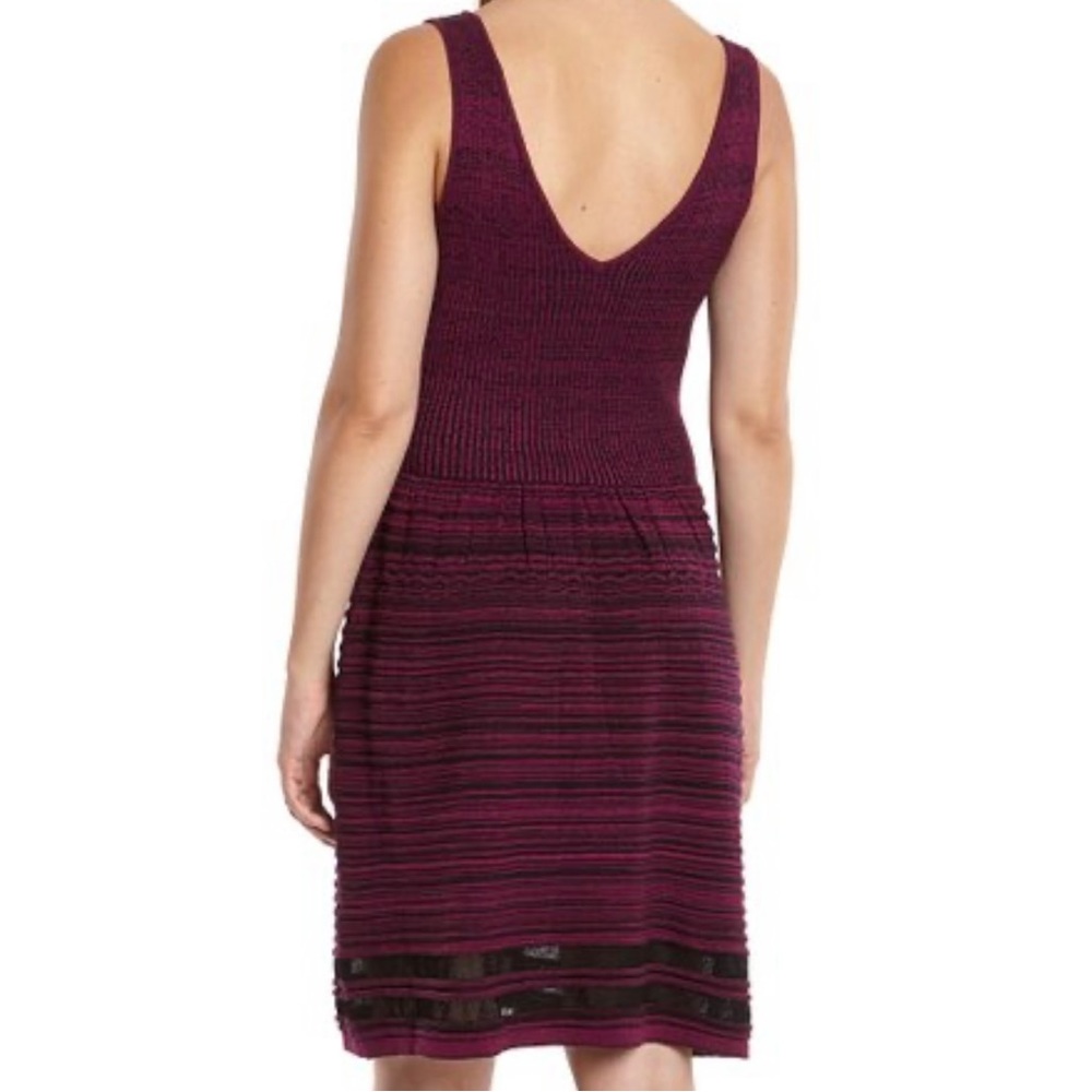 Jessica Simpson Sportswear Marled Purple/Magenta Pink Knit Fit and Flare Dress - Picture 1 of 17